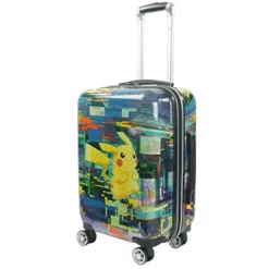 Ful Pokemon Pikachu 21 Inch Rolling Luggage, Hardshell Carry On Suitcase With Wheels, Multicolor (FBML0001-998)