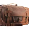 Cuero 20" Mens Retro Style Carry On Luggage Flap Duffel Leather Duffel Bag