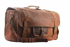 Cuero 20" Mens Retro Style Carry On Luggage Flap Duffel Leather Duffel Bag
