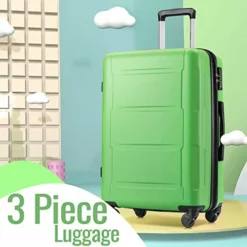 Merax Luggage Set With TSA Lock, All Expandable 3 Piece Hardshell Lightweight Suitcase Set 20inch 24inch 28inch (Apple Green) -TRAVELPRO Sales 41mfpXJD1GL