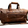 Leather Travel Duffel Bag Overnight Weekend Luggage Carry On Airplane Underseat