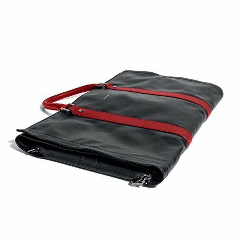 Project 11 Garment Weekender Black Leather With Red Accents Bag By Hook & Albert 3 Project 11 Garment Weekender Black Leather With Red Accents Bag By Hook & Albert - Image 3