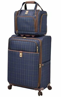London Fog Kensington II 15" 2-Wheel Under The Seat Bag, Navy Window Pane -TRAVELPRO Sales 41n0Mup6piL