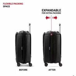 SwissGear 8836 Durable Expandable Spinner Luggage, Black, Carry-On 20-Inch -TRAVELPRO Sales 41n5Sjm5uiL