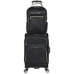 Kenneth Cole Reaction Women's Chelsea Luggage Chevron Softside 8-Wheel Spinner Expandable Suitcase Collection, Black, 2pc Bundle (Carry On+Backpack) -TRAVELPRO Sales 41n6PpByj S