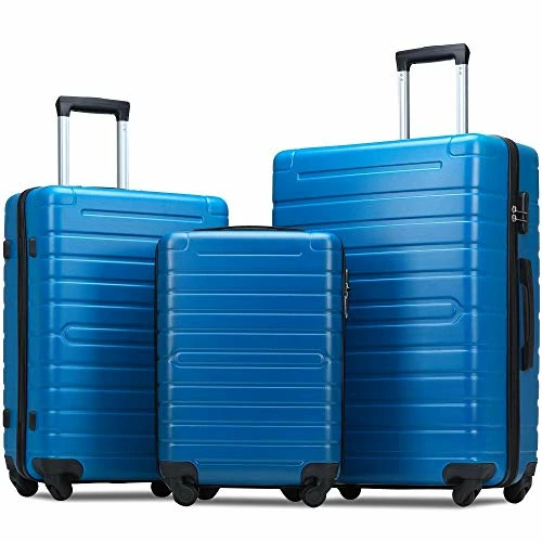 Hardshell Luggage Sets 3 PCS Spinner Suitcase With Tsa Lock Lightweight Blue 1 Hardshell Luggage Sets 3 PCS Spinner Suitcase With Tsa Lock Lightweight Blue