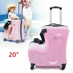 Fetcoi 20" Travel Luggage Rolling Suitcase Ride On Cartoon Luggage ABS+PU Unisex Case Pink -TRAVELPRO Sales 41og 7jDX7S