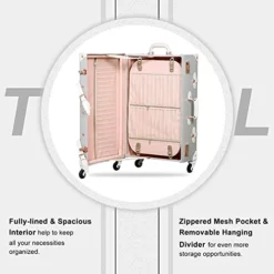 Unitravel Retro Luggage 26 Inch Lightweight Women Cute Suitcase With Spinner Wheels (Light Gray) 11 Unitravel Retro Luggage 26 Inch Lightweight Women Cute Suitcase With Spinner Wheels (Light Gray) -TRAVELPRO Sales 41phH nlKKS 09574ad6 f372 4f4c aba3 ed427d798117