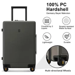 LEVEL8 Elegance Checked Luggage, 24 Inch Hardside Suitcase, Lightweight PC Matte Hardshell With TSA Lock, Spinner Wheels - Olive Green -TRAVELPRO Sales 41pjbMqOjZL