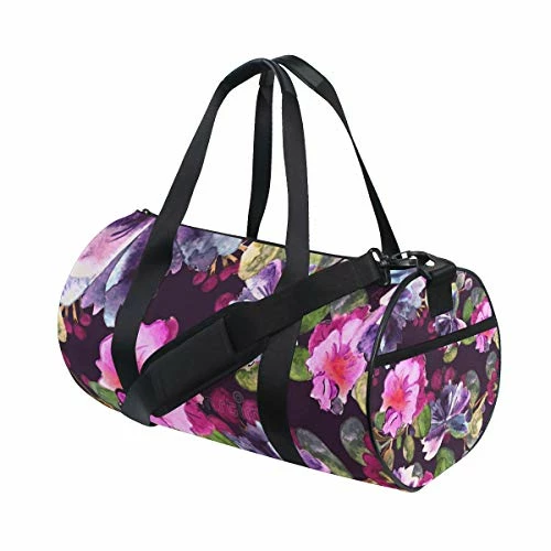 Duffel Bag Watercolor Purple Floral Women Garment Gym Tote Bag Best Sports Bag For Boys 1 Duffel Bag Watercolor Purple Floral Women Garment Gym Tote Bag Best Sports Bag For Boys
