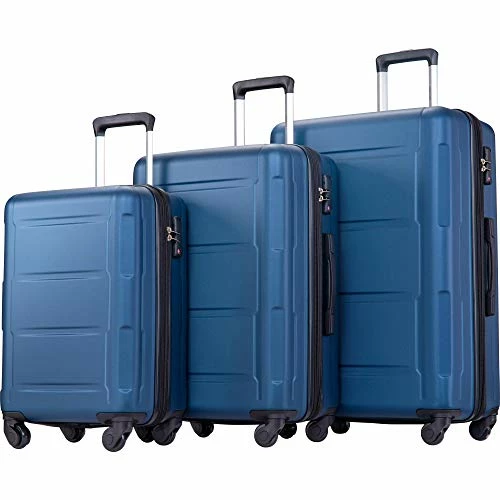 SSLine 3-Piece Hard-Shell Luggage Set With Spinner Wheels And TSA Lock Modern Elegant Expandable Travel Suitcase Lightweight Hardside Carry On Suitcase Set With 20" 24" 28" (A Type-Dark Blue) 1 SSLine 3-Piece Hard-Shell Luggage Set With Spinner Wheels And TSA Lock Modern Elegant Expandable Travel Suitcase Lightweight Hardside Carry On Suitcase Set With 20" 24" 28" (A Type-Dark Blue)