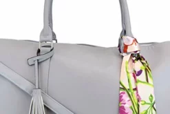 Women's Large PU Leather Weekender Duffel Bag With Satin Interior - Big 22" Carry-On Size - Light Grey -TRAVELPRO Sales 41rDrZhYYfL