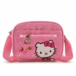 Hello Kitty Bag, Hello Kitty Purse For Girls-Pink KT Cat Crossbody Bag, Hello Kitty Mini Pink Small Shoulder Handbag For Girl, Mini Travel Bag For Girls, KT Cat Purse For Girls.