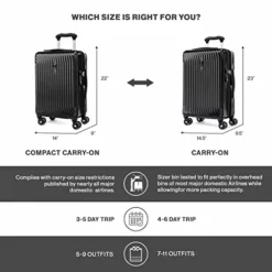 Travelpro Maxlite Air Hardside Expandable Luggage, 8 Spinner Wheels, Lightweight Hard Shell Polycarbonate, Black, Carry-On 21-Inch -TRAVELPRO Sales 41rcnkadAhL
