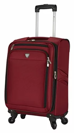 Travelers Club Monterey Softside Spinner Luggage, Red, Carry-On 18-Inch