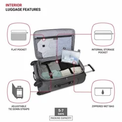 SwissGear Sion Softside Luggage With Spinner Wheels, Dark Grey, Checked-Medium 25-Inch -TRAVELPRO Sales 41sAz 1qlqL