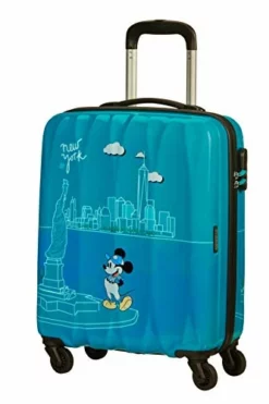 American Tourister Unisex_Adult Hand Luggage, Turquoise (Take Me Away Mickey Nyc), S (55 Cm - 36 L)