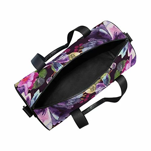 Duffel Bag Watercolor Purple Floral Women Garment Gym Tote Bag Best Sports Bag For Boys 7 Duffel Bag Watercolor Purple Floral Women Garment Gym Tote Bag Best Sports Bag For Boys - Image 7