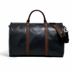 Men's Black And Brown Garment Weekender Bag Project 11 By Hook & Albert