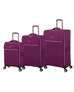 It Luggage Divinity Softside Expandable TSA Lock Spinner, Raspeberry Radiance, 3-PIece Set