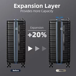 BEOW Expandable Luggage Sets Clearance 3 Piece Hardshell Lightweight PC+ABS Suitcase Spinner Wheels TSA Lock Black -TRAVELPRO Sales 41sv7dcc24L