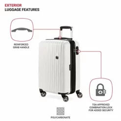 SwissGear 7272 Energie Hardside Expandable Luggage With Spinner Wheels, White, Carry-On 19-Inch -TRAVELPRO Sales 41tjAgvTFhL