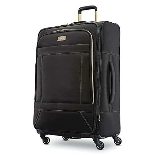 American Tourister Belle Voyage Softside Luggage With Spinner Wheels, Black, Checked-Large 28-Inch 1 American Tourister Belle Voyage Softside Luggage With Spinner Wheels, Black, Checked-Large 28-Inch