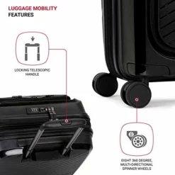 SwissGear 8836 Durable Expandable Spinner Luggage, Black, Carry-On 20-Inch -TRAVELPRO Sales 41uZ4B2uGwL