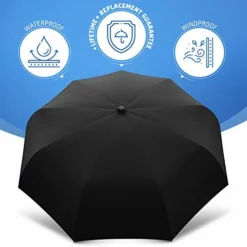 Rain-Mate Compact Travel Umbrella - Pocket Portable Folding Windproof Mini Umbrella - Auto Open And Close Button And 9 Rib Reinforced Canopy (Blue Sky) -TRAVELPRO Sales 41v3ZLeNIEL