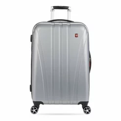 SwissGear 7585 Hardside Spinner Luggage, Silver, Checked-Medium 23-Inch -TRAVELPRO Sales 41vXmtZ3ImL