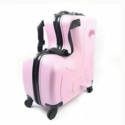 Fetcoi 20" Travel Luggage Rolling Suitcase Ride On Cartoon Luggage ABS+PU Unisex Case Pink -TRAVELPRO Sales 41vuL8ZuInS