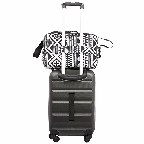 16 Inch Carry On Hand Luggage Flight Duffle Bag, 2nd Bag Or Underseat, 19L (Black Aztec) 5 16 Inch Carry On Hand Luggage Flight Duffle Bag, 2nd Bag Or Underseat, 19L (Black Aztec) - Image 5