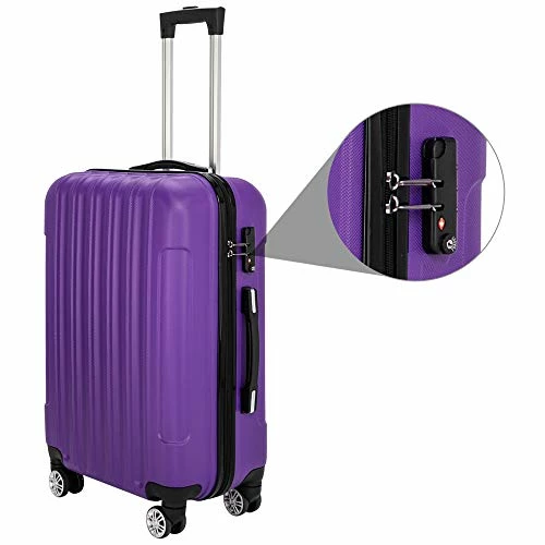 SSLine 3-in-1 Multifunctional Suitcase Luggage Set Large Capacity Traveling Storage ABS Expandable Spinner Hardside Suitcase Lightweight 4 Wheel Portable Travel Bag 20" / 24" / 28" Purple 3 SSLine 3-in-1 Multifunctional Suitcase Luggage Set Large Capacity Traveling Storage ABS Expandable Spinner Hardside Suitcase Lightweight 4 Wheel Portable Travel Bag 20" / 24" / 28" Purple - Image 3
