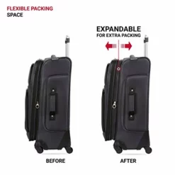 SwissGear Sion Softside Luggage With Spinner Wheels, Dark Grey, Checked-Medium 25-Inch -TRAVELPRO Sales 41xn4D9lOgL
