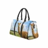 InterestPrint Weekender Bag Overnight Carry-on Tote Duffel Bag Two Friendly Curios Brown And White Alpacas
