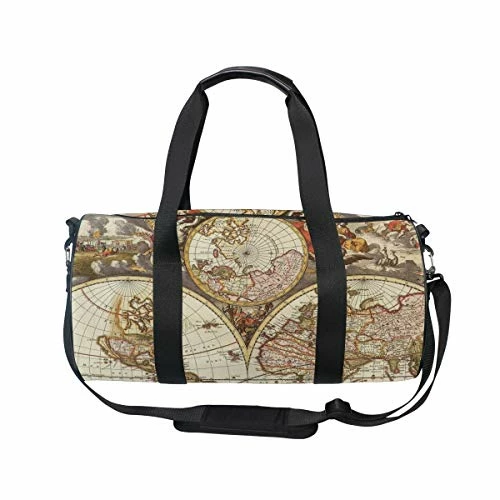 OuLian Duffel Bag Vintage Map Wallpapers - Cave Women Garment Gym Tote Bag Best Sports Bag For Boys 4 OuLian Duffel Bag Vintage Map Wallpapers - Cave Women Garment Gym Tote Bag Best Sports Bag For Boys - Image 4