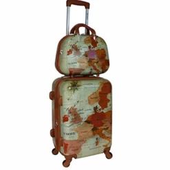 World Traveler Europe 2-Piece Carry-On Spinner Luggage Set With TSA Lock, Brown, One_Size -TRAVELPRO Sales 41ysbS4qYqL