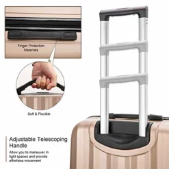 4 Pieces Travel Luggage Sets, Hardside Lightweight ABS Luggage Suitcase, 360° Spinner Wheels Travel Set Bag, Durable Trolley Suitcase 16" 20" 24" 28", 4 Pcs (Color Champagne Gold) -TRAVELPRO Sales 510xmEbHnkL