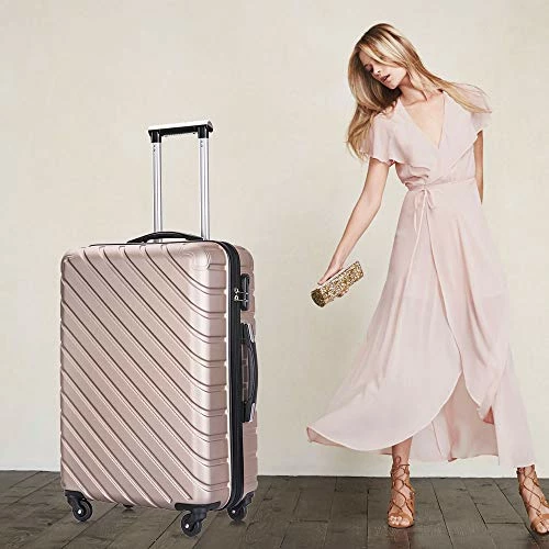 Hardshell Luggage 5 Piece ABS Luggages Sets With Spinner Wheels Travel Bag Suitcases Sets Free Backpack 18-28 Inch (Champagne Gold) 5 Hardshell Luggage 5 Piece ABS Luggages Sets With Spinner Wheels Travel Bag Suitcases Sets Free Backpack 18-28 Inch (Champagne Gold) - Image 5