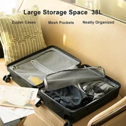 LEVEL8 Elegance Matte Carry-On Luggage, 20” Hardside Suitcase, Lightweight PC Matte Hardcase Spinner Trolley For Luggage, TSA Approved Cabin Luggage With 8 Spinner Wheels- Black, 20-Inch Carry-On -TRAVELPRO Sales 513wla95BBL