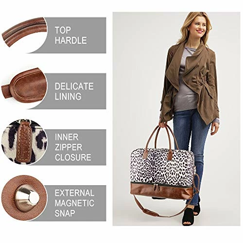 MyMealivos Canvas Weekender Bag, Overnight Travel Carry On Duffel Tote With Shoe Pouch 3 MyMealivos Canvas Weekender Bag, Overnight Travel Carry On Duffel Tote With Shoe Pouch - Image 3