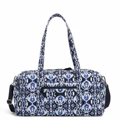 Vera Bradley Women's Cotton Medium Travel Duffel Bag, Ikat Island, One Size