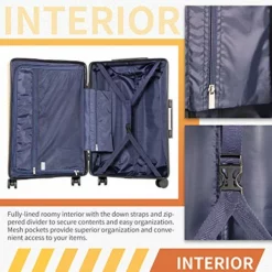 Coolife Luggage 3 Piece Sets PC+ABS Spinner Suitcase Carry On Fashion (Dark Green, One_Size) -TRAVELPRO Sales 514xWmC7lTL