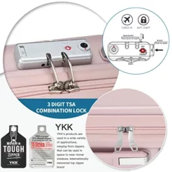 Somago 20IN Carry On Luggage And 14IN Mini Cosmetic Cases Travel Set Hardside Luggage With Spinner Wheels Lightweight Polypropylene Suitcase With TSA Lock (2-Piece Set (14/20), Nude Pink) 12 Somago 20IN Carry On Luggage And 14IN Mini Cosmetic Cases Travel Set Hardside Luggage With Spinner Wheels Lightweight Polypropylene Suitcase With TSA Lock (2-Piece Set (14/20), Nude Pink) -TRAVELPRO Sales 515Hqrlp9qL