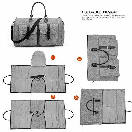 Amzbag Expandable Travel Duffel Bag XXL Capacity Weekender Bag With Leather Handle Suit Carry On 3 Amzbag Expandable Travel Duffel Bag XXL Capacity Weekender Bag With Leather Handle Suit Carry On - Image 3