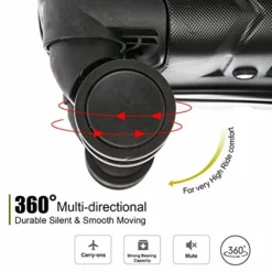 4PC Luggage Sets, ABS Hardshell Luggage Set Lightweight Hard Shell Travel Suitcases W/Spinner Wheels Free Suitcase Cover(18 20 24 28Inch) (Black) -TRAVELPRO Sales 516mwJrjwZL