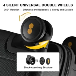 LEVEL8 Trunk Luggage, 28 Inch Luggage With Spinner Wheels, Luminous Textured 28 Inch Checked Large Luggage, Lightweight PC With TSA Lock - 28 Inch, Black -TRAVELPRO Sales 516rFtp r8L