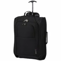 Maximum Airline Allowance Carry On Hand Luggage | Wheeled Travel Bag Lightweight Small Soft Trolley For Men & Women | Approved By Delta, United, Southwest & Many More (Black)