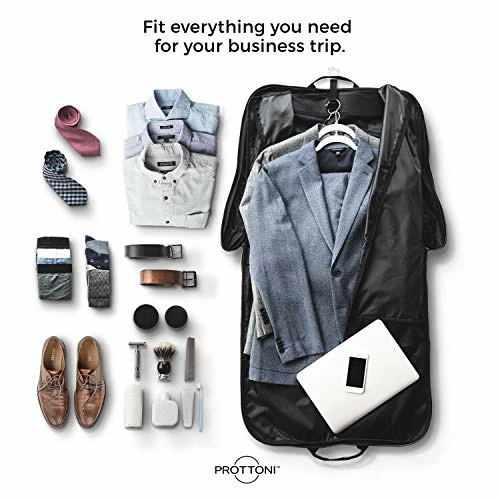 Prottoni 44-inch Garment Bag For Travel – Water-Resistant Carry-On Suit Carrier 2 Prottoni 44-inch Garment Bag For Travel – Water-Resistant Carry-On Suit Carrier - Image 2