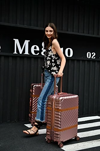 Sondre X Luggage Rolling Wheels Old Fashion Trunk Suitcase PC ABS Spinner Hardshell Carry On With TSA Lock 20" 24" 26" 29"(White) 8 Sondre X Luggage Rolling Wheels Old Fashion Trunk Suitcase PC ABS Spinner Hardshell Carry On With TSA Lock 20" 24" 26" 29"(White) - Image 8